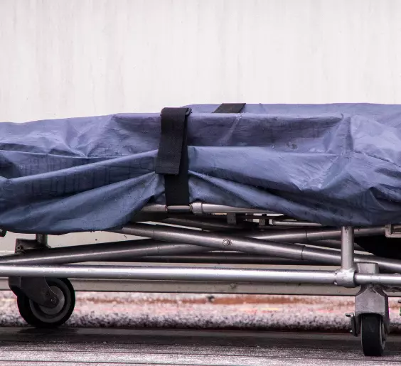 body bag on trolley