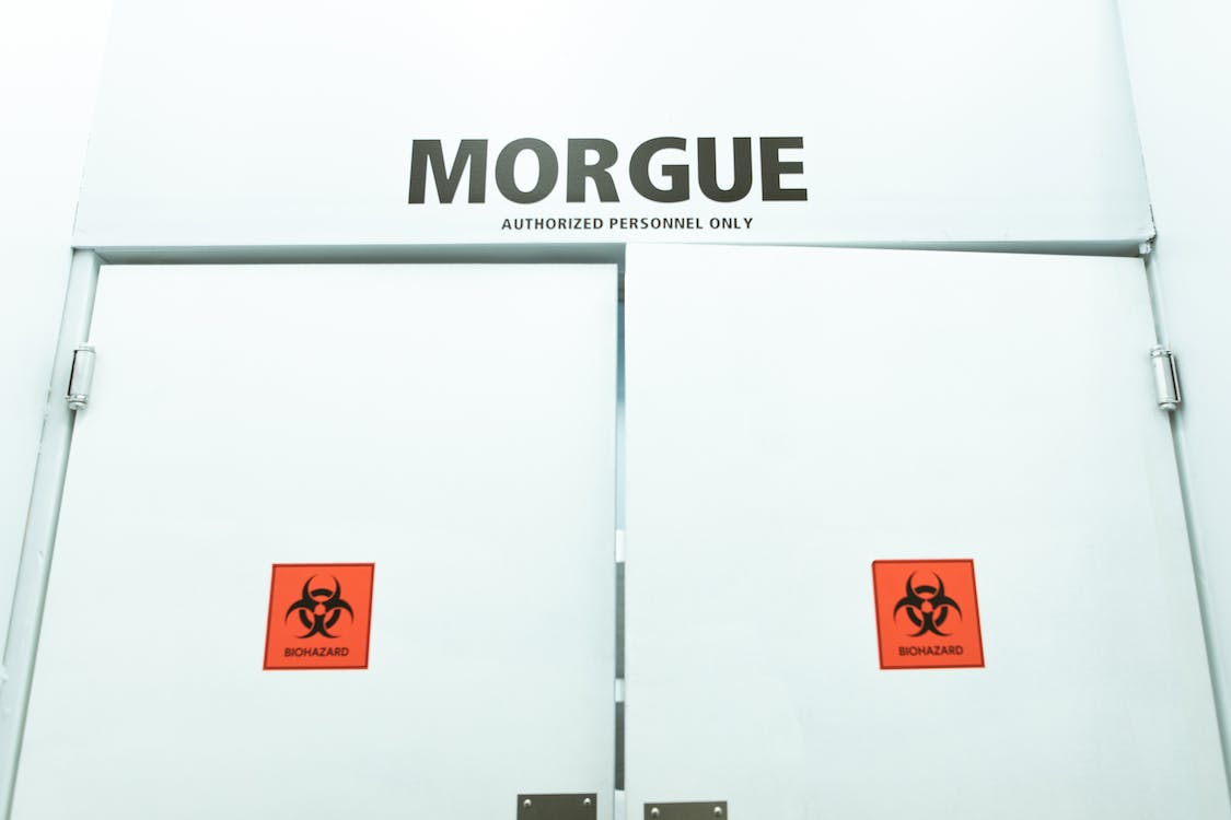 The doors towards a hospital morgue